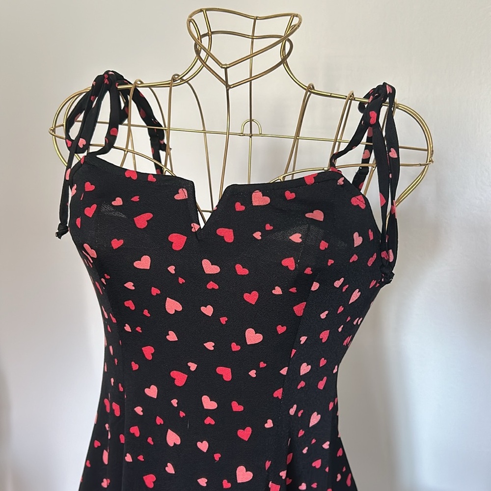 Heart print mini dress